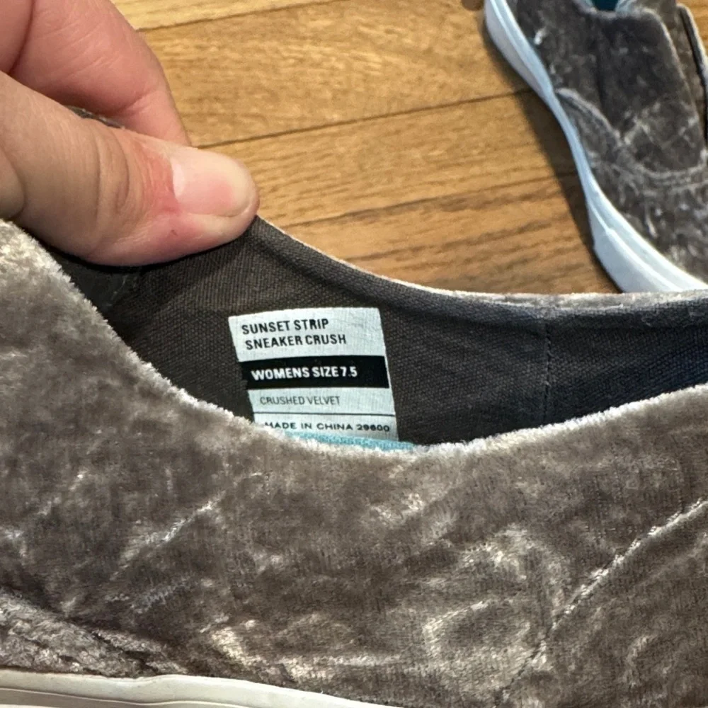 SeaVees Sunset Strip Sneaker in Gray Crushed Velvet Slip-Ons